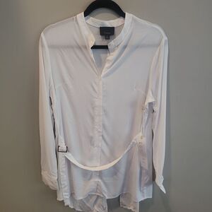 Lumiere white long sleeve blouse with open back small